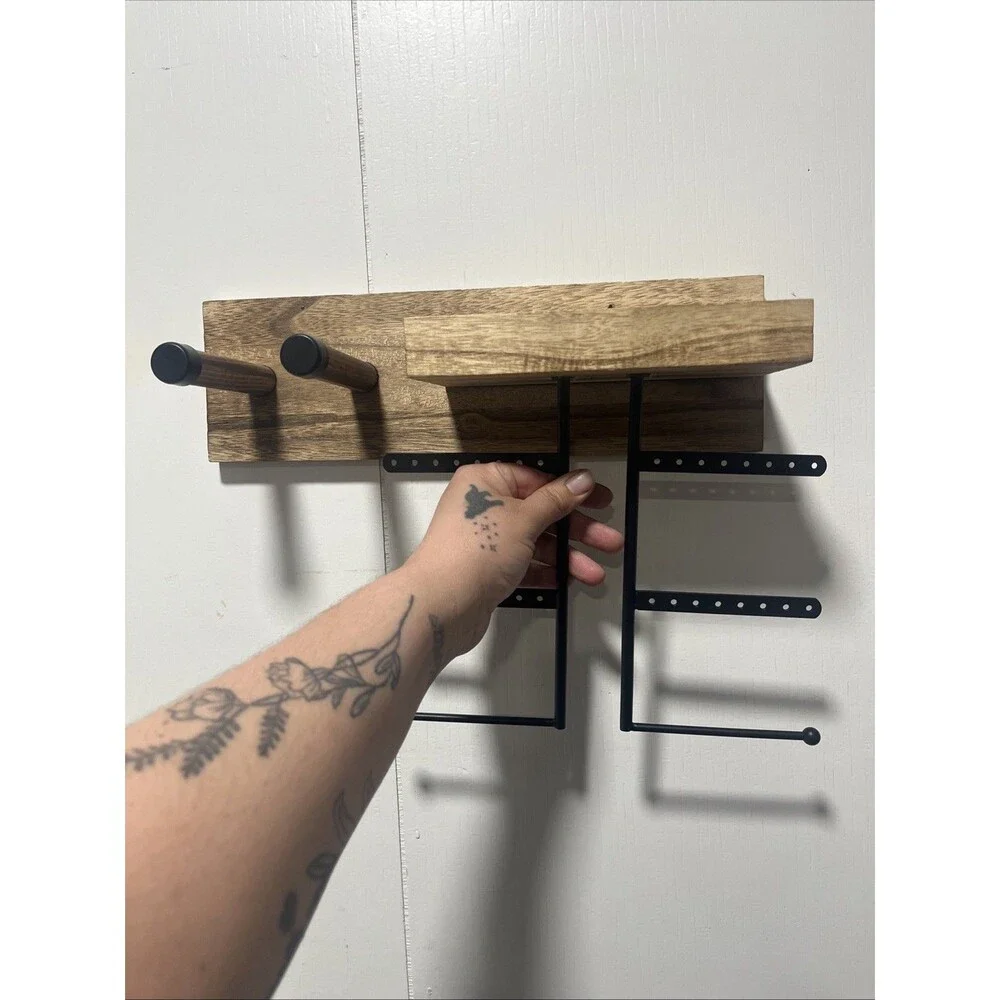 Wood Wall Jewelry Shelf. Look At Description In Photos.